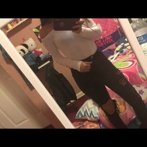 Off the shoulder long sleeve top